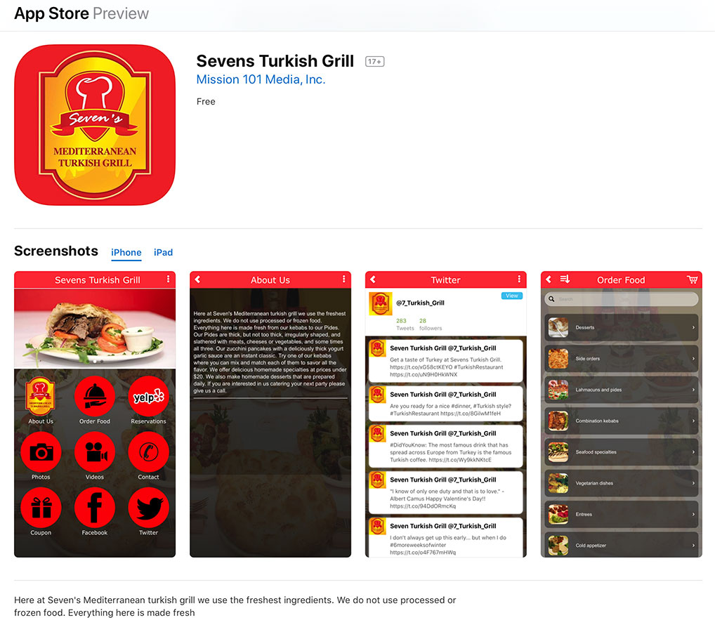 Seven's Turkish Grill  - APP